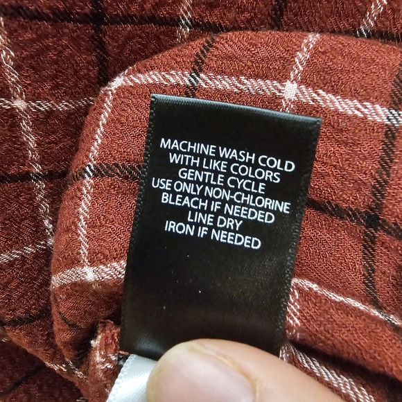 Torrid Womens 4 Brick Red Windowpane Plaid Henley Top Cozy Stretch Comfort Fall - Picture 8 of 8